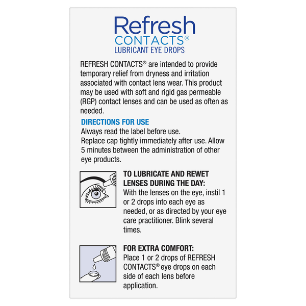 Refresh Contacts Lubricant Eye Drops 15ml