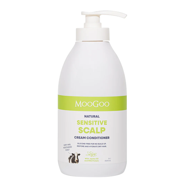 MooGoo Natural Sensitive Scalp Milk Shampoo 1L + Cream Conditioner 1L