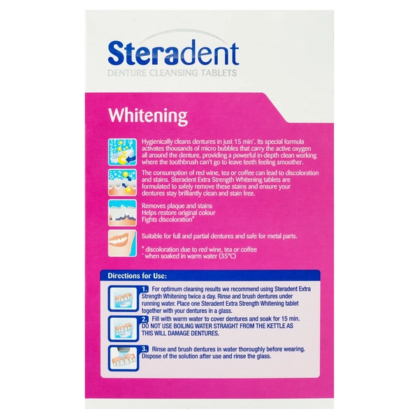 Steradent Denture Cleansing Tablets Extra Strength Whitening 48 Tablets