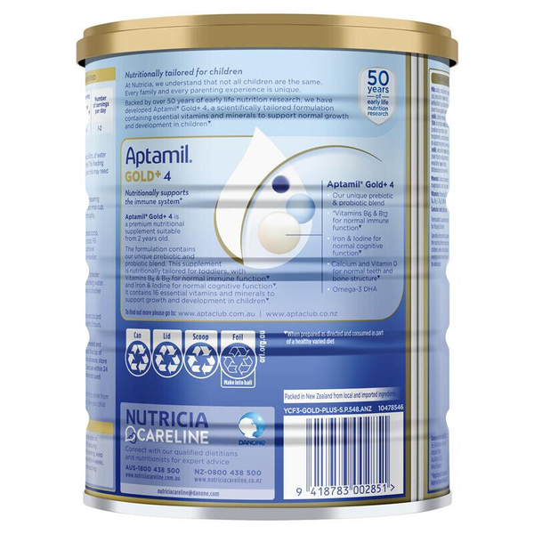 Aptamil Gold+ 4 Premium Junior Nutritional Supplement From 2 Years 900g