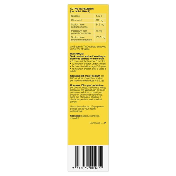 Hydralyte Tropical 20 Effervescent Electrolyte Tablets