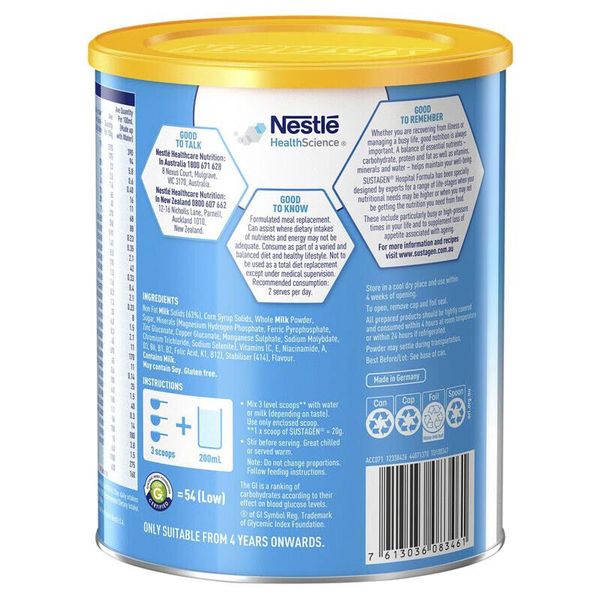 Sustagen Hospital Formula 840g Vanilla Flavour