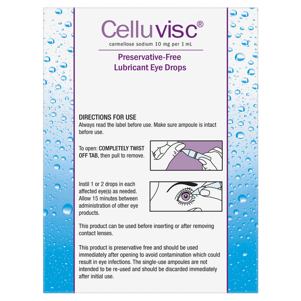 Celluvisc Preservative Free Lubricant Eye Drops 30 x 0.4ml