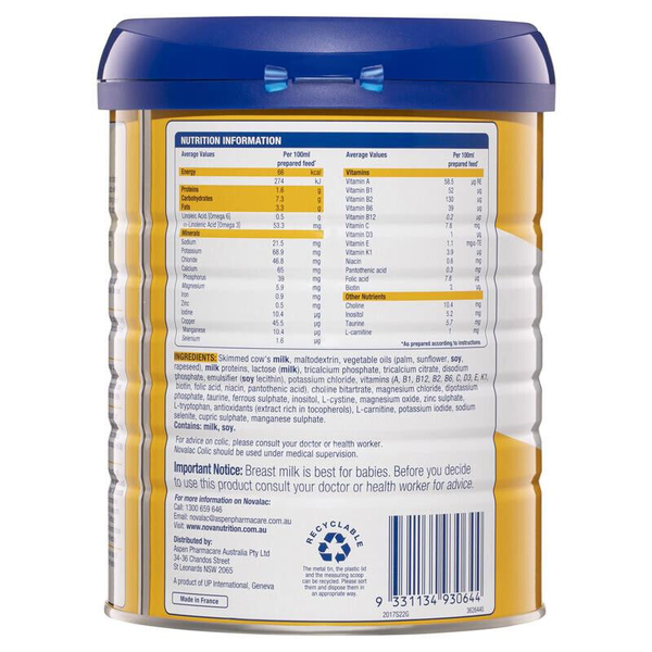 Novalac Colic Premium Infant Formula 0-12 Months 800g