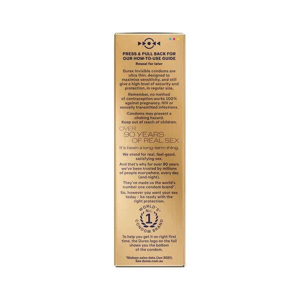 Durex Invisible Ultra Thin Regular Fit 10 Condoms