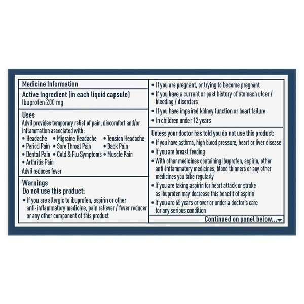 Advil Minis Liquid Capsules 40 Capsules