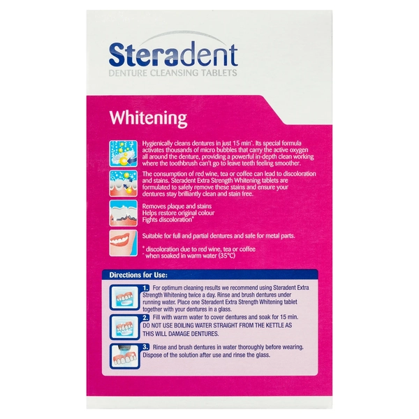 Steradent Denture Cleansing Tablets Extra Strength Whitening 30 Tablets
