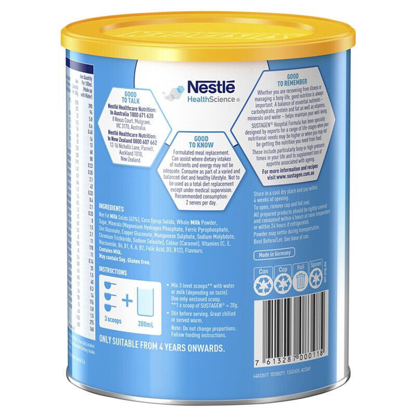 Sustagen Hospital Formula 840g Caramel Flavour