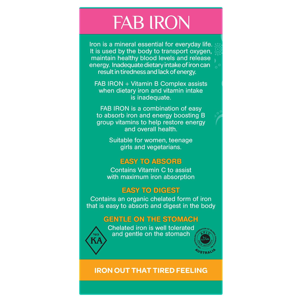 FAB Iron + Vitamin B Complex 60 Tablets