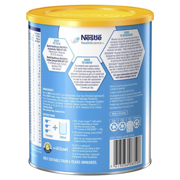 Sustagen Hospital Formula Plus Fibre 840g Vanilla Flavour