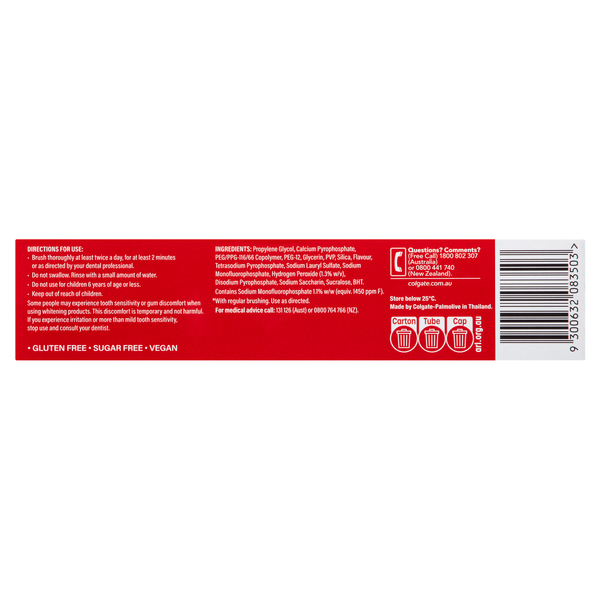 Colgate Optic White Stain Fighter Enamel Care Gentle Mint Toothpaste 140g