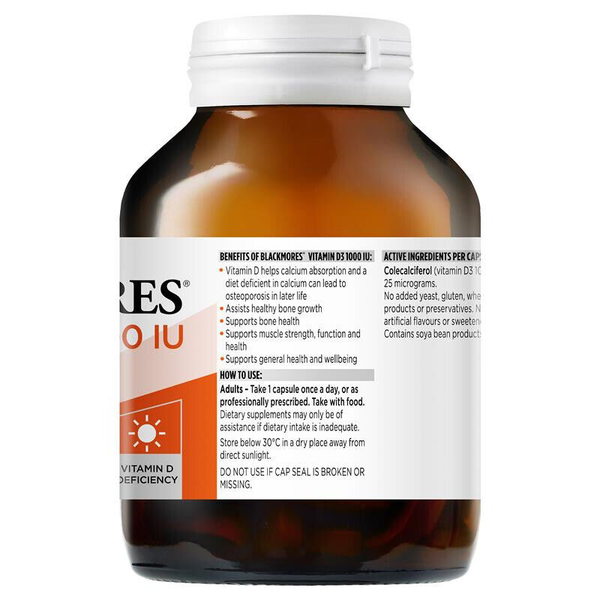 Blackmores Vitamin D3 1000 IU 300 Soft Capsules