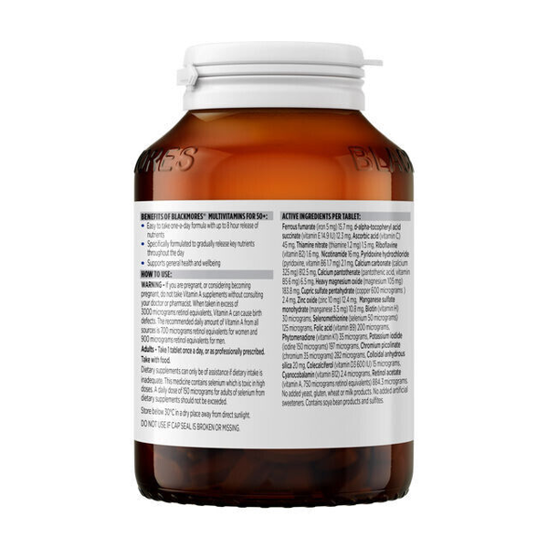 Blackmores Multivitamins For 50+ Sustained Release Technology 90 Tablets