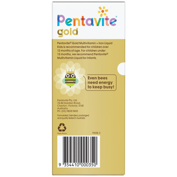 Pentavite Gold Multivitamin + Iron Liquid Kids 200ml