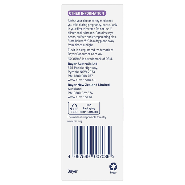 Elevit DHA & Choline Pregnancy 60 Capsules
