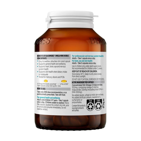 Blackmores Omega Mini Double Concentrate 200 Capsules