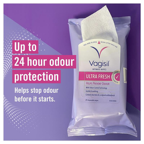 Vagisil Ultra Fresh Intimate Wipes 20 Disposable Wipes