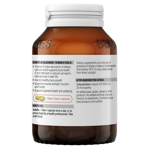 Blackmores Vitamin D3 1000 IU 200 Soft Capsules