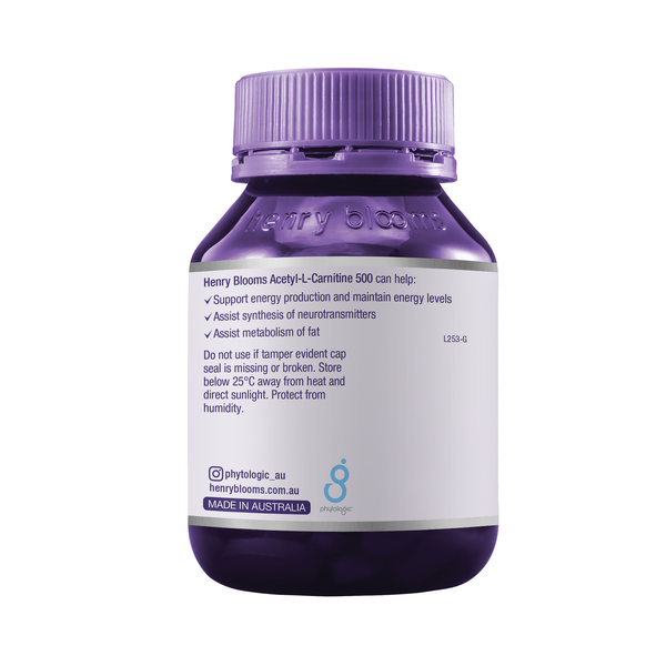 Henry Blooms Acetyl L Carnitine 500 60 Capsules