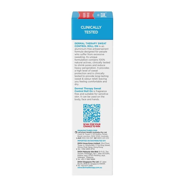 Dermal Therapy Sweat Control Roll On 60ml