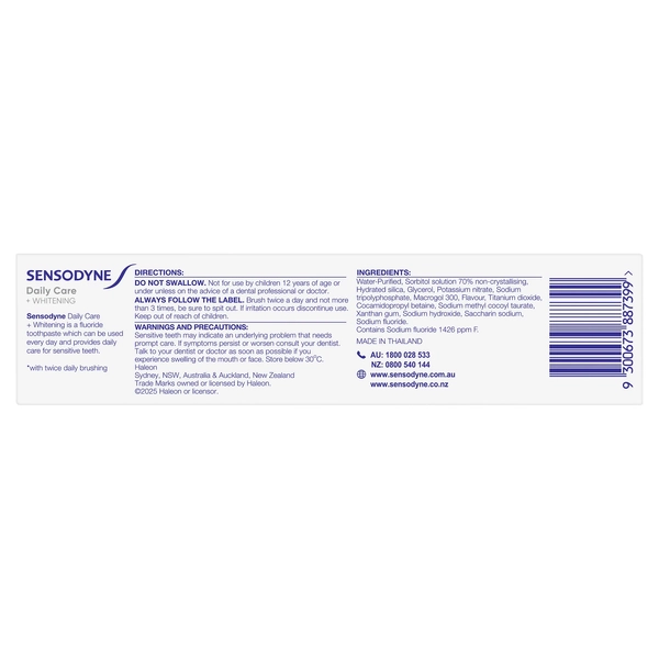 Sensodyne Daily Care + Whitening Toothpaste 100g