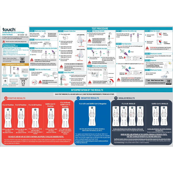 TouchBio SARS COVID-19 and Flu A/B Rapid Antigen 2 Tests