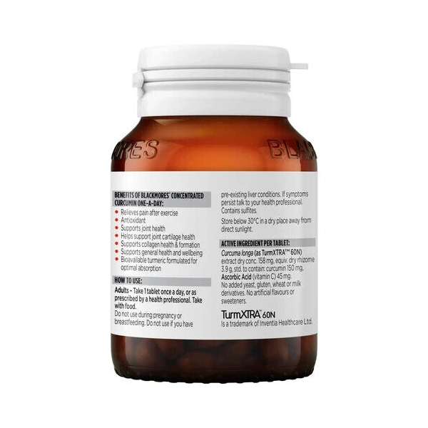 Blackmores Concentrated Curcumin One-A-Day 30 Tablets