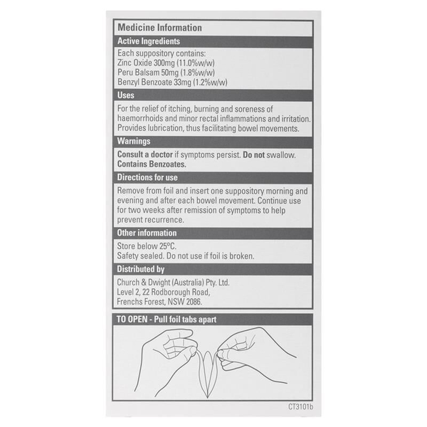 Anusol Suppositories 12 Suppositories
