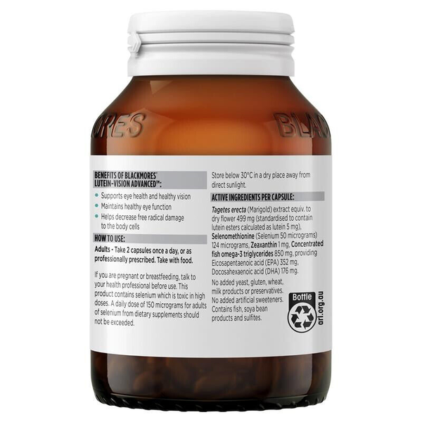 Blackmores Lutein-Vision Advanced 60 Tablets