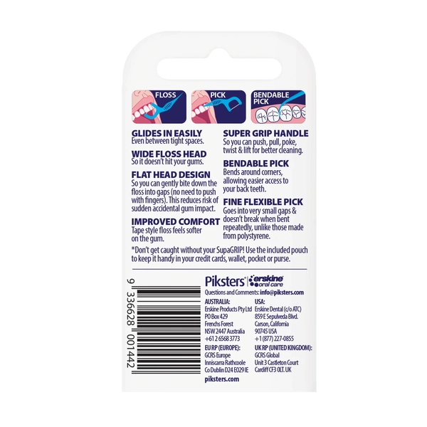 Piksters SupaGRIP Smooth Floss 20 Pack
