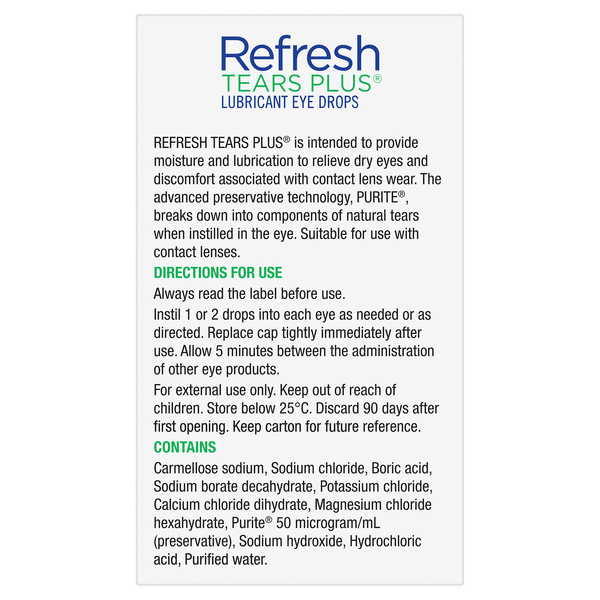 Refresh Tears Plus Eye Drops 15ml