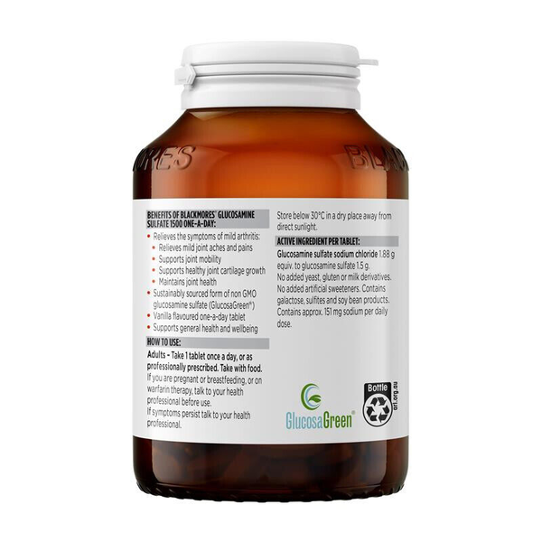 Blackmores Glucosamine Sulfate 1500 One-A-Day 90 Tablets