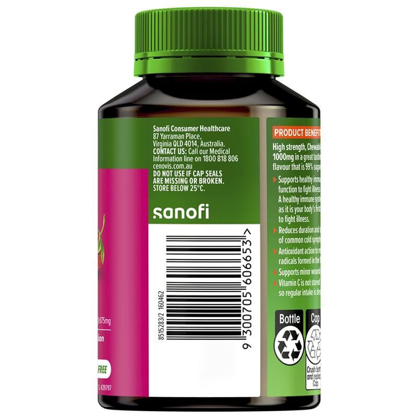 Cenovis Chewable Mega C 1000mg 60 Berry Flavour Tablets