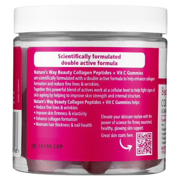 Nature's Way Beauty Collagen Peptides + Vit C 45 Berry Flavour Gummies
