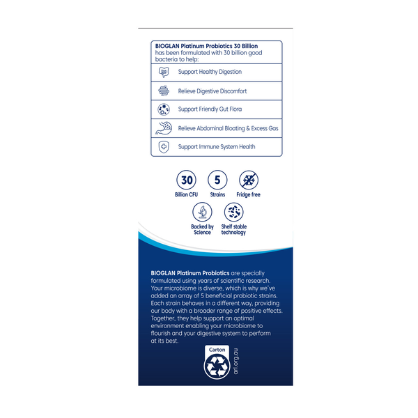 Bioglan Platinum Probiotic 30 Billion 30 Capsules