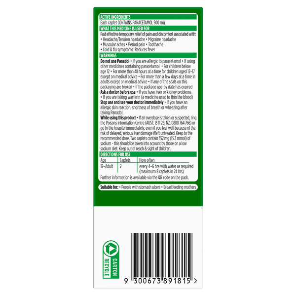 Panadol Rapid 500mg 48 Caplets