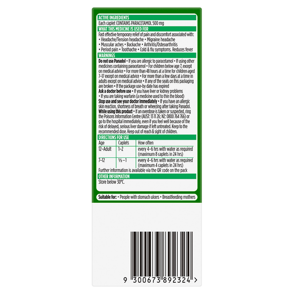 Panadol Optizorb 500mg 16 Caplets