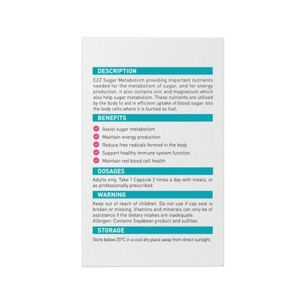 EZZ Sugar Metabolism 60 Capsules