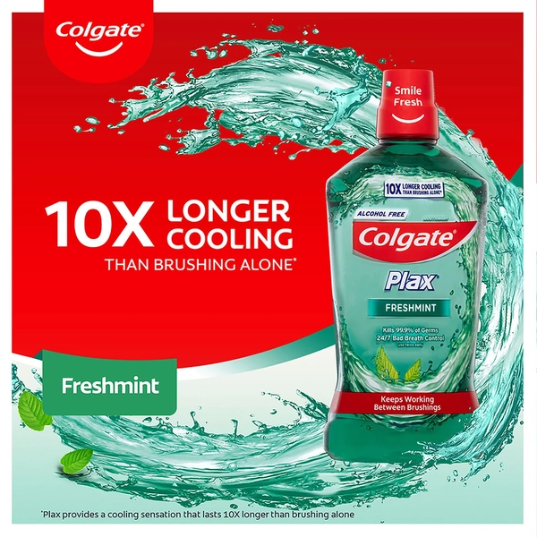 Colgate Plax Freshmint Alcohol Free Mouthwash 1L