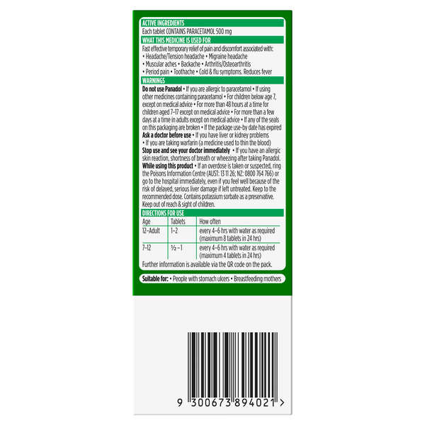 Panadol Tablet 500mg 16 Tablets