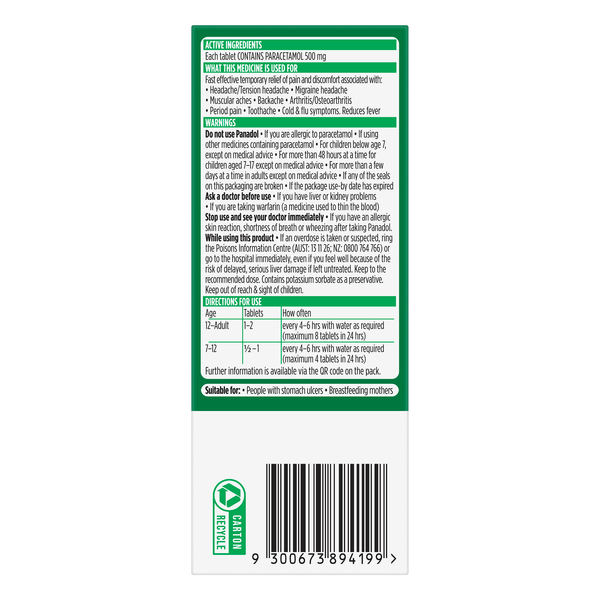 Panadol Tablet 500mg 48 Tablets