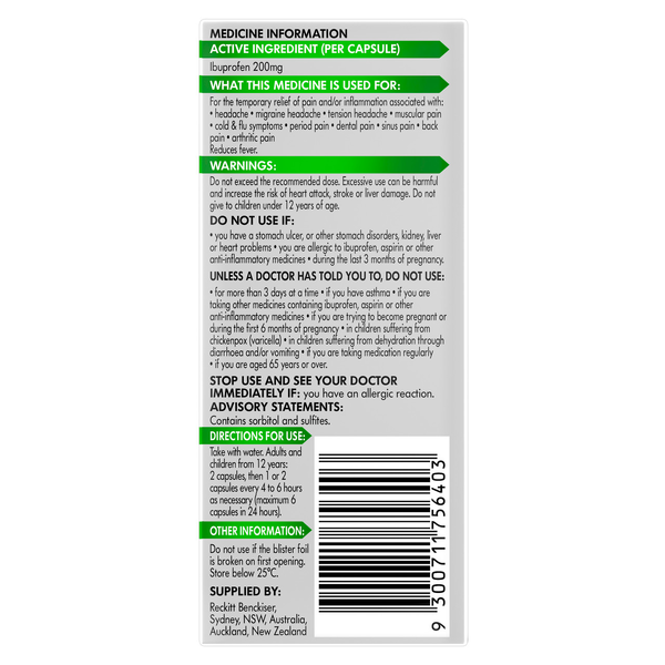 Nurofen Zavance Mini 16 Liquid Capsules