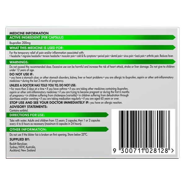 Nurofen Zavance Mini 64 Liquid Capsules