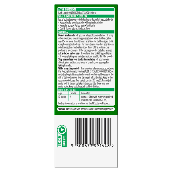 Panadol Rapid 500mg 32 Caplets
