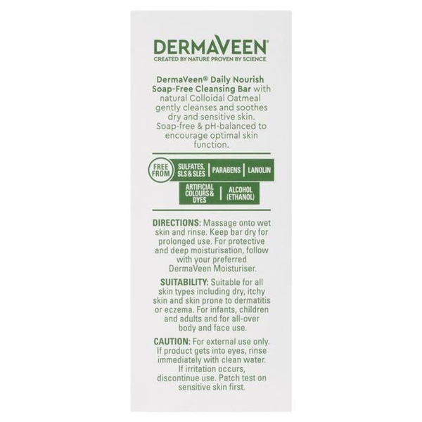 DermaVeen Daily Nourish Soap Free Cleansing Bar 115g