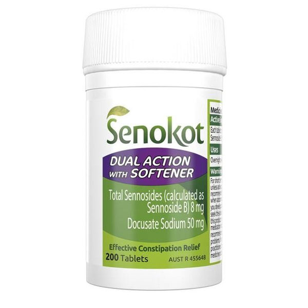 Senokot Dual Action With Softener 200 Tablets