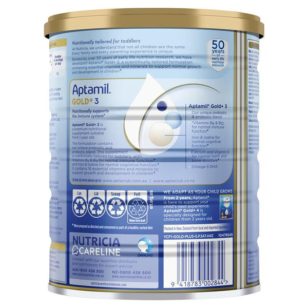 Aptamil Gold+ 3 Premium Toddler Nutritional Supplement From 12+ Months 900g