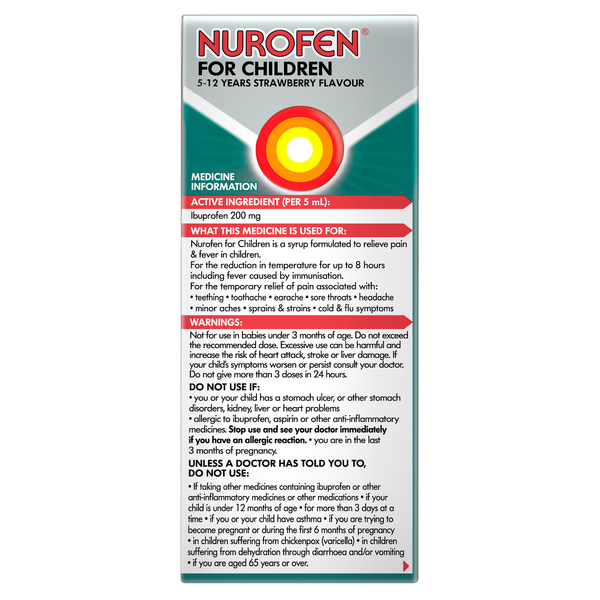 Nurofen For Children 5 - 12 Years Strawberry 100ml
