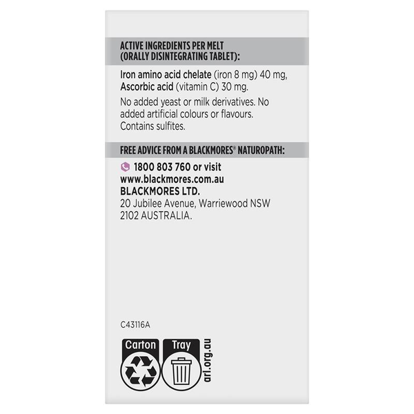 Blackmores Iron Rapi Melt 90 Tablets