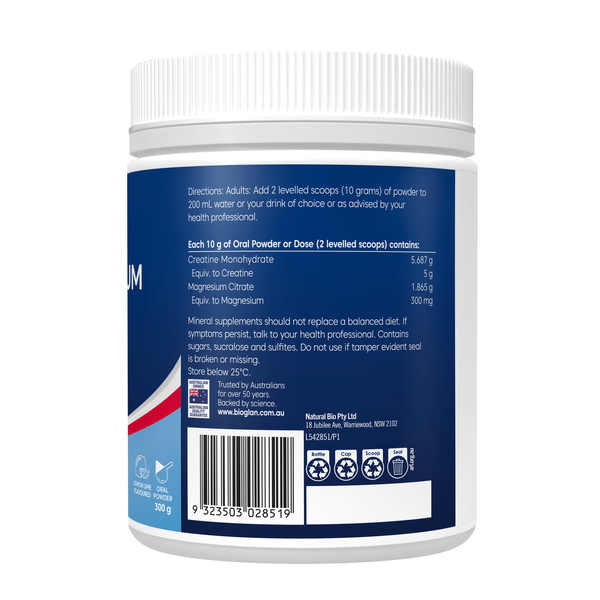 Bioglan Active Magnesium + Creatine 300g Powder